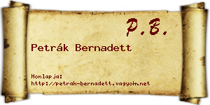 Petrák Bernadett névjegykártya