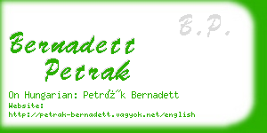 bernadett petrak business card